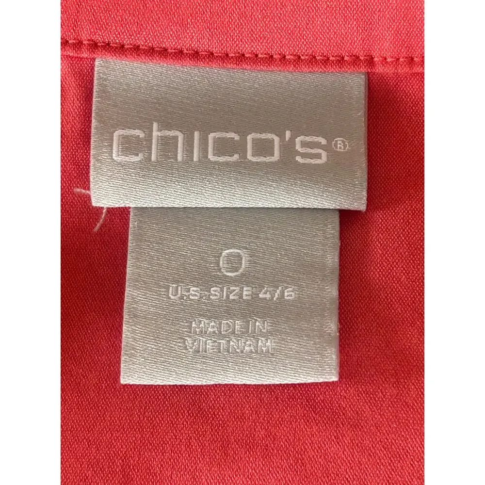 Chico’s Poplin Calypso Coral A Line Dress/Coverup Size 0 - Picture 8 of 9